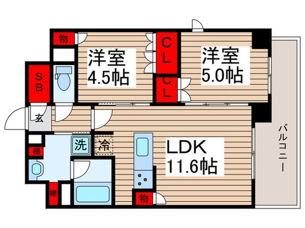 プラウドフラット清澄通りの物件間取画像